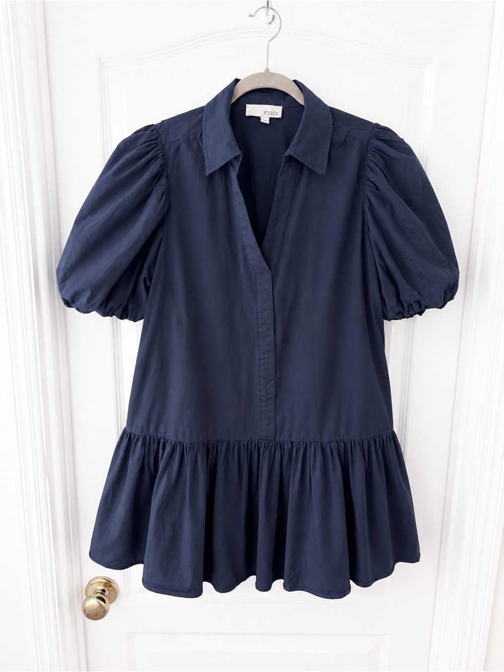 Pinch Navy Puff-Sleeve Mini Dress